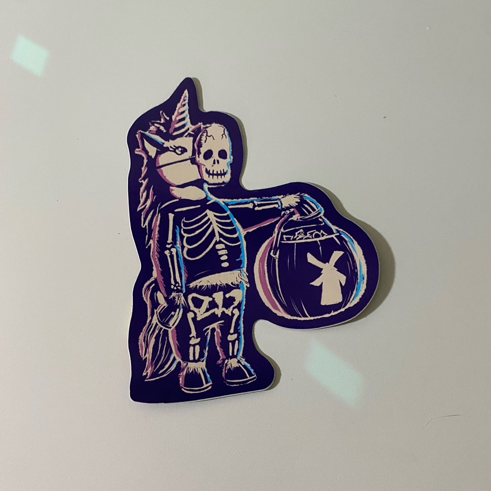 COPY - Halloween Unicorn Skeleton Dutch Bros Sticker